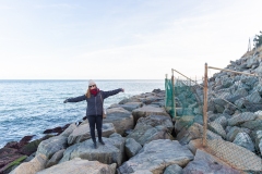 Walking around the lighthouse in Montauk